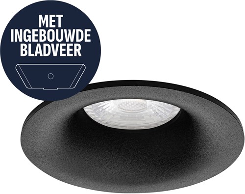 Pragmalux Inbouwspot met bladveren Nero Rond zwart RAL9004 - Incl. GU10 Fitting
