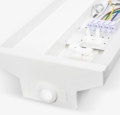 Pragmalux LED Balvast Sporthalarmatuur Sparta Eco IK08 50-80W 4000K 8000-12500lm DALI wit RAL9003 + Noodmodule 1uur zelftest-1