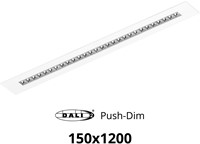 Pragmalux LED Bandrasterarmatuur Optic hoogglans reflector 145x1195mm 36W 4400-4800lm 3000K-3500K-4000K 3CCT CRI>90 UGR<16 wit RAL9003 + Philips DALI driver + plenum