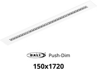 Pragmalux LED Bandrasterarmatuur Optic hoogglans reflector 145x1720mm 36W 4400-4800lm 3000K-3500K-4000K 3CCT CRI>90 UGR<16 wit RAL9003 + Philips DALI driver + plenum