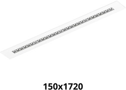 Pragmalux LED Bandrasterarmatuur Optic hoogglans reflector 145x1720mm 26-36W 3600-4800lm 3000K-3500K-4000K 3CCT CRI>90 UGR<16 wit RAL9003 + Philips driver + plenum