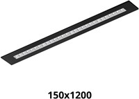 Pragmalux LED Bandrasterarmatuur Optic matte reflector 145x1195mm 36W 4350-4750lm 3000K-3500K-4000K 3CCT CRI>90 UGR<16 zwart RAL9005 + Philips DALI driver + plenum-1