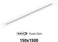 Pragmalux LED Bandrasterarmatuur Optic matte reflector 145x1495mm 36W 4350-4750lm 3000K-3500K-4000K 3CCT CRI>90 UGR<16 wit RAL9003 + Philips DALI driver + plenum