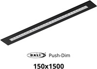 Pragmalux LED Bandrasterarmatuur Optic matte reflector 145x1495mm 36W 4350-4750lm 3000K-3500K-4000K 3CCT CRI>90 UGR<16 zwart RAL9005 + Philips DALI driver + plenum