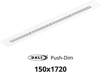 Pragmalux LED Bandrasterarmatuur Optic matte reflector 145x1720mm 36W 4350-4750lm 3000K-3500K-4000K 3CCT CRI>90 UGR<16 wit RAL9003 + Philips DALI driver + plenum