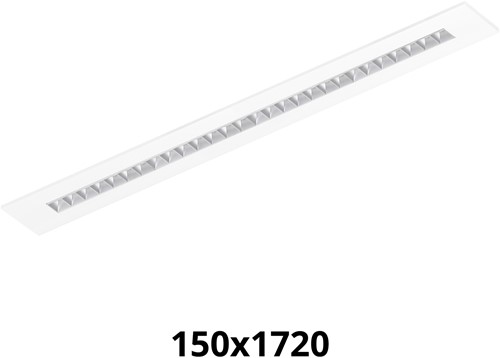 Pragmalux LED Bandrasterarmatuur Optic matte reflector 145x1720mm 26-36W 3550-4750lm 3000K-3500K-4000K 3CCT CRI>90 UGR<16 wit RAL9003 + Philips driver + plenum