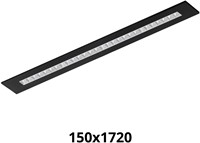 Pragmalux LED Bandrasterarmatuur Optic transparant reflector 145x1720mm 26-36W 3600-4800lm 3000K-3500K-4000K 3CCT CRI>90 UGR<16 zwart RAL9005 + Philips driver + plenum