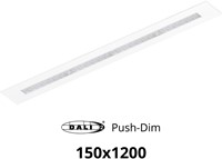 Pragmalux LED Bandrasterarmatuur Optic transparant reflector 145x1195mm 36W 4400-4800lm 3000K-3500K-4000K 3CCT CRI>90 UGR<16 wit RAL9003 + Philips DALI driver + plenum