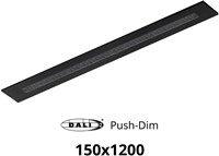 Pragmalux LED Bandrasterarmatuur Optic transparant reflector 145x1195mm 36W 4400-4800lm 3000K-3500K-4000K 3CCT CRI>90 UGR<16 zwart RAL9005 + Philips DALI driver + plenum