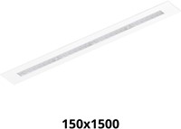 Pragmalux LED Bandrasterarmatuur Optic transparant reflector 145x1495mm 26-36W 3600-4800lm 3000K-3500K-4000K 3CCT CRI>90 UGR<16 wit RAL9003 + Philips driver + plenum