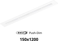 Pragmalux LED Bandrasterarmatuur Optic witte reflector 145x1195mm 36W 4350-4750lm 3000K-3500K-4000K 3CCT CRI>90 UGR<16 wit RAL9003 + Philips DALI driver + plenum