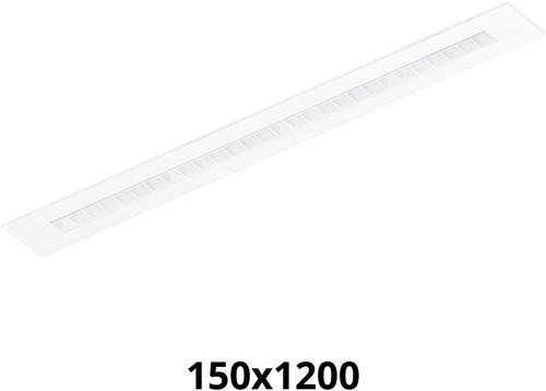 Pragmalux LED Bandrasterarmatuur Optic witte reflector 145x1195mm 26-36W 3550-4750lm 3000K-3500K-4000K 3CCT CRI>90 UGR<16 wit RAL9003 + Philips driver + plenum