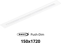 Pragmalux LED Bandrasterarmatuur Optic witte reflector 145x1720mm 36W 4350-4750lm 3000K-3500K-4000K 3CCT CRI>90 UGR<16 wit RAL9003 + Philips DALI driver + plenum