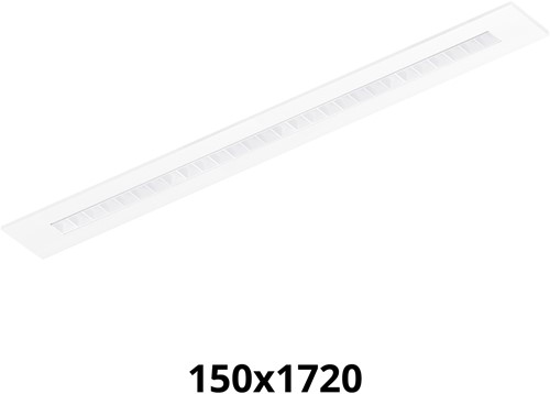 Pragmalux LED Bandrasterarmatuur Optic witte reflector 145x1720mm 26-36W 3550-4750lm 3000K-3500K-4000K 3CCT CRI>90 UGR<16 wit RAL9003 + Philips driver + plenum