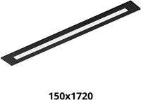 Pragmalux LED Bandrasterarmatuur Optic witte reflector 145x1720mm 26-36W 3550-4750lm 3000K-3500K-4000K 3CCT CRI>90 UGR<16 zwart RAL9005 + Philips driver + plenum