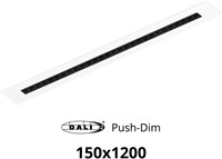 Pragmalux LED Bandrasterarmatuur Optic zwarte reflector 145x1195mm 36W 4050-4400lm 3000K-3500K-4000K 3CCT CRI>90 UGR<16 wit RAL9003 + Philips DALI driver + plenum