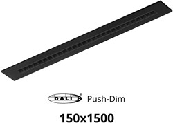 Pragmalux LED Bandrasterarmatuur Optic zwarte reflector 145x1495mm 36W 4050-4400lm 3000K-3500K-4000K 3CCT CRI>90 UGR<16 zwart RAL9005 + Philips DALI driver + plenum