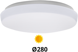 Pragmalux LED Plafonniere / Wandarmatuur Polo G3 IP64 12W 3000K-6000K 3-CCT 1000-1100lm 280 (2x18W) +Daglichtsensor