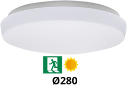 Pragmalux LED Plafonniere / Wandarmatuur Polo G3 IP64 12W 3000K-6000K 3-CCT 1000-1100lm 280 (2x18W) +Daglichtsensor & Noodmodule 3 uur manueel