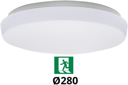 Pragmalux LED Plafonniere / Wandarmatuur Polo G3 IP64 12W 3000K-6000K 3-CCT 1000-1100lm 280 (2x18W) +Noodmodule 3uur manueel