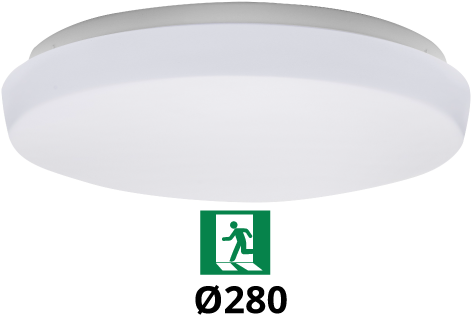 Pragmalux LED Plafonniere / Wandarmatuur Polo G3 IP64 12W 3000K-6000K 3-CCT 1000-1100lm 280 (2x18W) +Noodmodule 3uur manueel