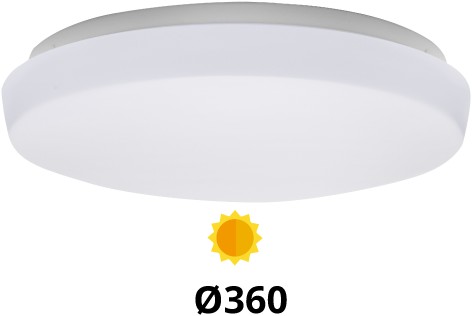 Pragmalux LED Plafonniere / Wandarmatuur Polo G3 IP64 18W 3000K-6000K 3-CCT 1550-1700lm 360 (1x26W) +Daglichtsensor