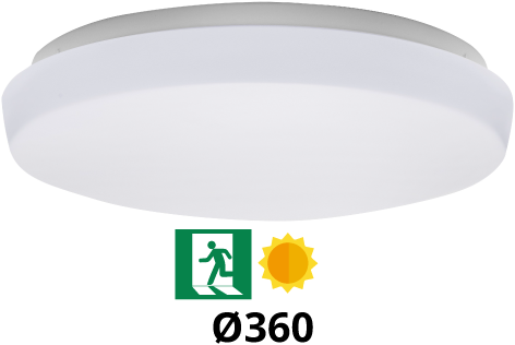 Pragmalux LED Plafonniere / Wandarmatuur Polo G3 IP64 18W 3000K-6000K 3-CCT 1550-1700lm 360 (1x26W) +Daglichtsensor & Noodmodule 3 uur manueel