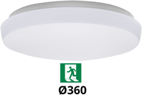 Pragmalux LED Plafonniere / Wandarmatuur Polo G3 IP64 18W 3000K-6000K 3-CCT 1550-1700lm 360 (1x26W) +Noodmodule 3uur manueel