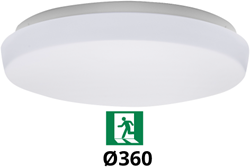 Pragmalux LED Plafonniere / Wandarmatuur Polo G3 IP64 18W 3000K-6000K 3-CCT 1550-1700lm 360 (1x26W) +Noodmodule 3uur manueel