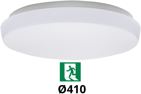 Pragmalux LED Plafonniere / Wandarmatuur Polo G3 IP64 22W 3000K-6000K 3-CCT 1950-2150lm 410 (1x32W) +Noodmodule 3uur manueel
