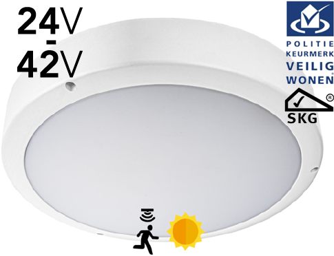 Pragmalux LED Bulkhead Venus G2 IP65 24-42V AC/DC 2,75W-5W 3000K-5000K 3-CCT 295-570lm 300 + daglichtsensor