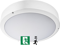 Pragmalux LED Bulkhead Venus G2 IP65 2,75W-5W 3000K-5000K 3-CCT 295-570lm Ø300 + Step-dim bewegingssensor & noodmodule 1uur autotest