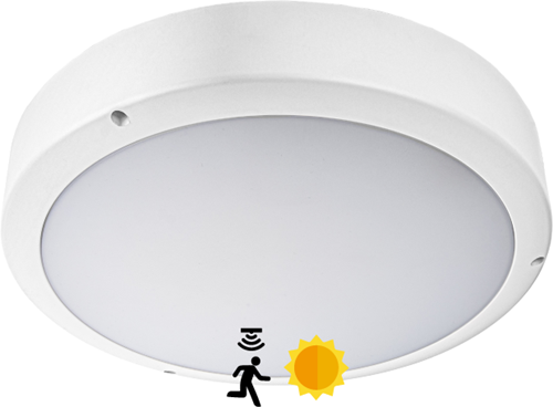 Pragmalux LED Bulkhead Venus G2 IP65 2,7W-5W 3000K-5000K 3-CCT 295-570lm 300 + Step-dim daglicht & bewegingssensor
