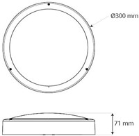 Pragmalux LED Bulkhead Venus G2 IP65 24-42V AC/DC 8W-18W 3000K-5000K 3-CCT 900-2025lm 300 + bewegingssensor Excl. Ring-1