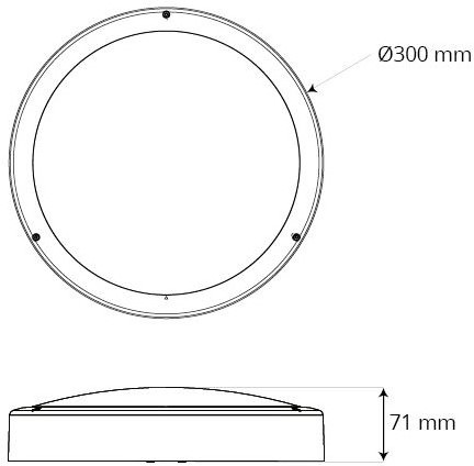 Pragmalux LED Bulkhead Venus G2 IP65 24-42V AC/DC 8W-18W 3000K-5000K 3-CCT 900-2025lm 300 + bewegingssensor Excl. Ring-1