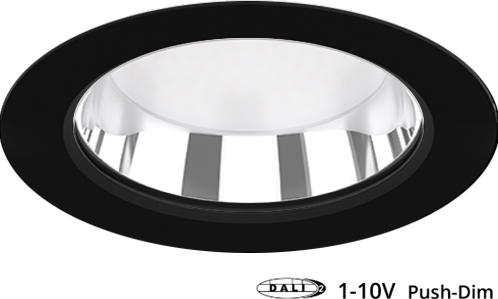 Pragmalux LED Downlight Fora IP65 172 - 150 10-20W 900-2000lm 3000K-4000K 2-CCT zwart +Universele LED Driver (DALI2, 1-10V, Push-dim)