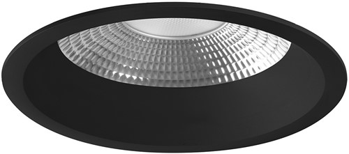 Pragmalux LED Downlight Mondial IP54 facet zwart verdiept 25,5W 3050-3200lm 3-CCT CRI>90 UGR<19 60D BØ226 - GØ200-210 +Philips DALI2 driver