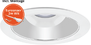 Pragmalux LED Downlight Spectre SR IP54 10-14W 3000K-5700K 3-CCT 1050-1550lm 145 Buitenmaat - Gatmaat 125-135 +Philips Driver incl. eurosnoer 2m wit (1x18W)