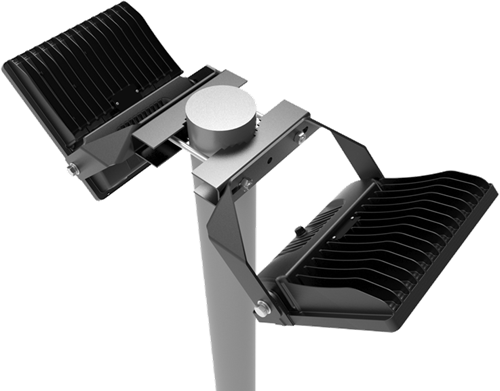 Pragmalux LED Breedstraler Auva 200-300W Bevestigingsklem Paal 40-150mm