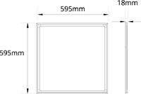 Pragmalux LED Frame Paneel Conto 60x60cm 20-40W 3CCT 3000K-3500K-4000K 2300-5000lm zwart + Driver incl.eurosnoer 2m (4x14W)-4