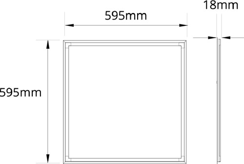 Pragmalux LED Frame Paneel Conto 60x60cm 20-40W 3CCT 3000K-3500K-4000K 2300-5000lm zwart + Driver incl.eurosnoer 2m (4x14W)-4
