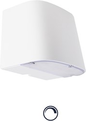 Pragmalux LED Gevelarmatuur Briq Up/Down IP65 C4 Down 7W 800-840lm Up 3W 400-420lm 3000-4000K 2CCT Wit RAL 9003 fase dimbaar