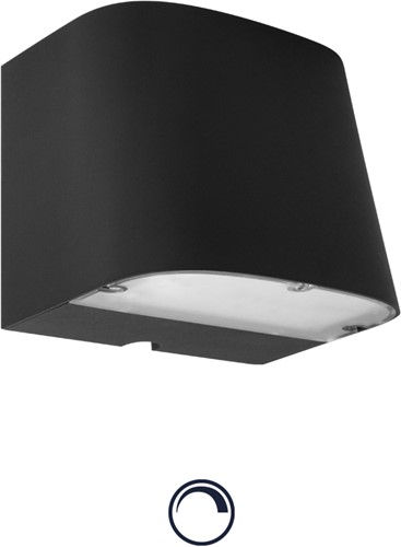 Pragmalux LED Gevelarmatuur Briq Up/Down IP65 C4 Down 7W 800-840lm Up 3W 400-420lm 3000-4000K 2CCT Grafiet Zwart RAL9011 fase dimbaar