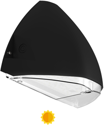 Pragmalux LED Gevelarmatuur Squalo mini IP65 IK10 7-12W 900-1650lm 2CCT 3000K-4000K Symmetrisch Zwart RAL9005 + Daglichtsensor