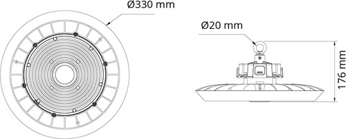 Pragmalux LED Highbay Storm G3 100-200W 3000K-5000K 3CCT 17000-34000lm 90D 0-10V Dimbaar Zwart (250-400W)-6