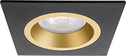 Pragmalux Inbouwspot Ados Vierkant Zwart/Goud - Incl. GU10 Fitting