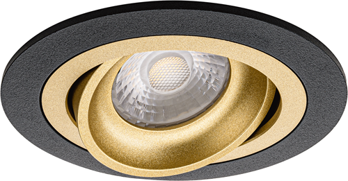 Pragmalux Inbouwspot Alpha Rond Kantelbaar Zwart/Goud - Incl. GU10 Fitting