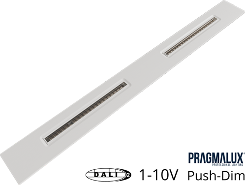 Pragmalux LED Inlegarmatuur Modul 15x150cm 18,5-30W 2500-4200lm 3000K-4000K 2CCT UGR<16 wit RAL9003 +Universele driver (DALI2, 1-10V, push-dim)