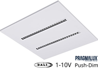Pragmalux LED Inlegarmatuur Modul 60x60cm 18,5-30W 2500-4200lm 3000K-4000K 2CCT UGR<16 wit RAL9003 +Universele driver (DALI2, 1-10V, push-dim)