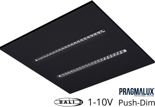Pragmalux LED Inlegarmatuur Modul 60x60cm 18,5-30W 2500-4200lm 3000K-4000K 2CCT UGR<16 zwart RAL9005 +Universele driver (DALI2, 1-10V, push-dim)-6